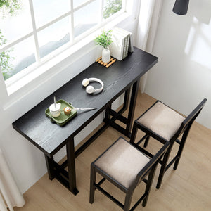 Bar Chair Counter Height Stool with Backrest Black Set of 2