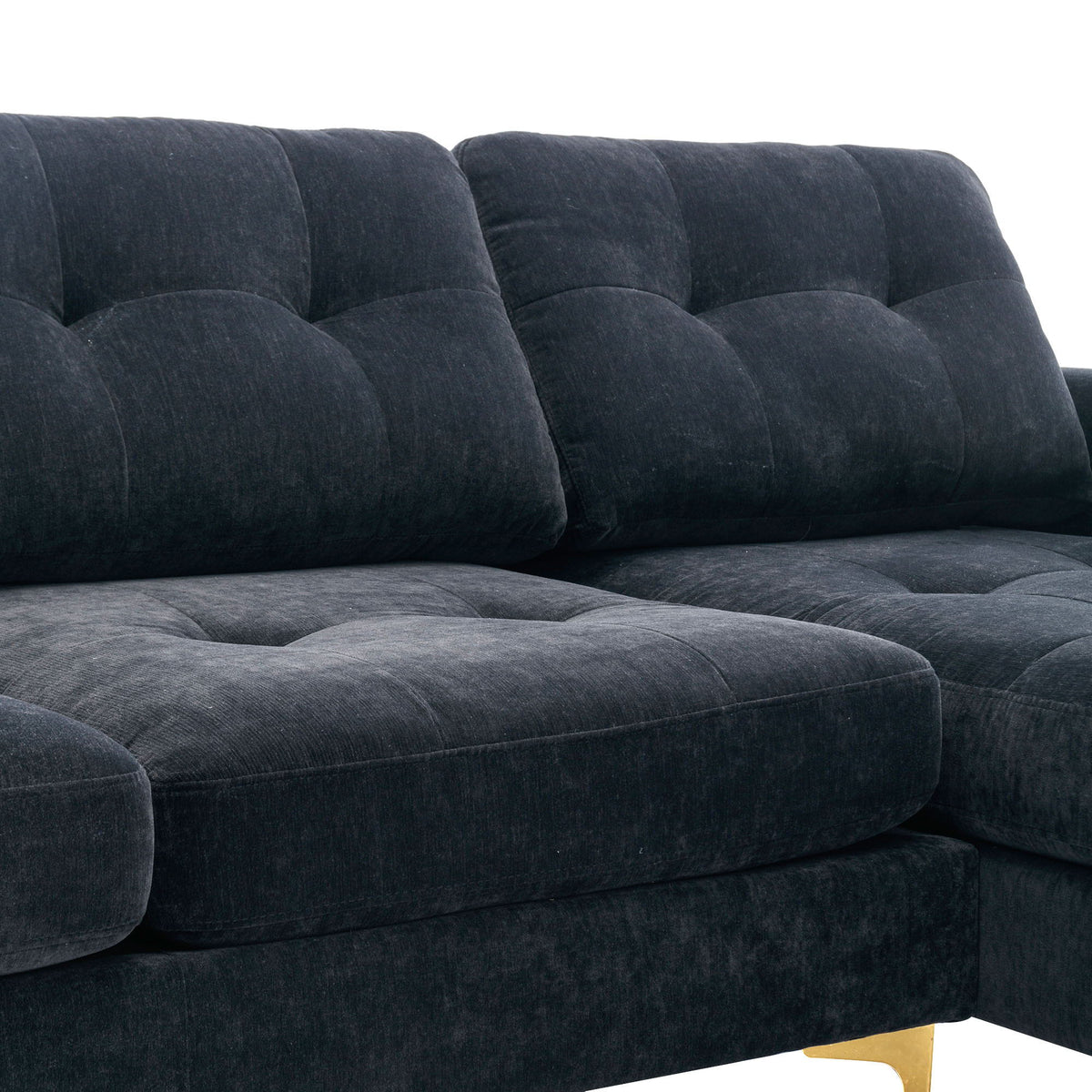 Modern L - Shape Convertible Sectional Sofa With Movable Ottoman