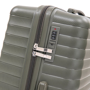4 Piece Set Spinner Wheel Luggage with Cosmetic Case in Green