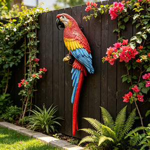 Hanging Scarlet Macaw Parrot Statue