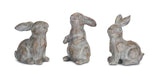 Washed stone garden rabbit figurine (set of 6)