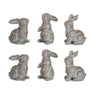 Washed stone garden rabbit figurine (set of 6)