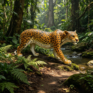 Realistic Leopard Garden Statue - 32" Lifelike Resin Cheetah Sculpture