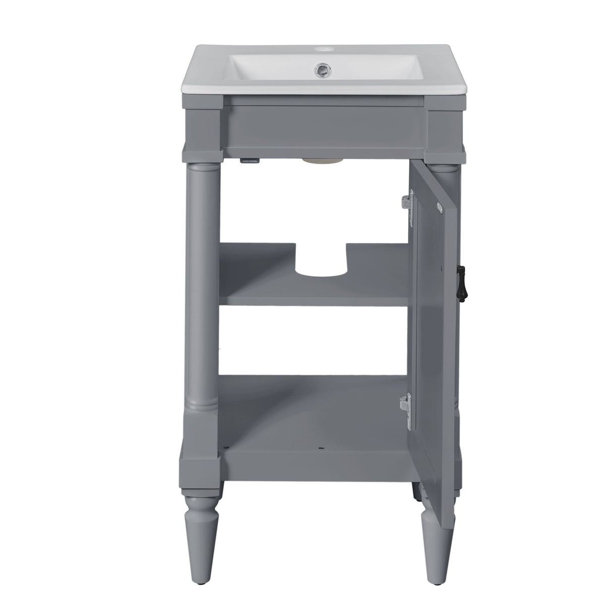 Bathroom Vanity With Sink, Storage Cabinet With Door, Drop In Sink, Compact Freestanding Design
