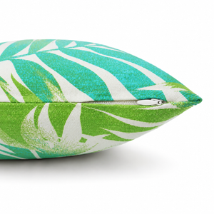 2 Pack Water-Repellent Outdoor Pillow Covers - Tropical Palm Aqua
