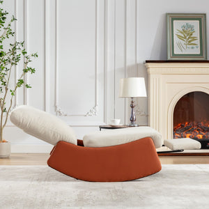 Modern Rocking Chair Recliner, Comfy Rocker Nursery Chair With Footrest, Accent Reading Chair, Upholstered Lounge Chair For Relaxing, Resting, Soft Padded Rocker For Indoor Living Room Bedroom