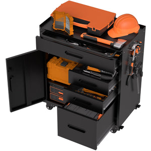 Rolling Tool Cabinet Heavy Duty Garage Storage With Lockable Doors