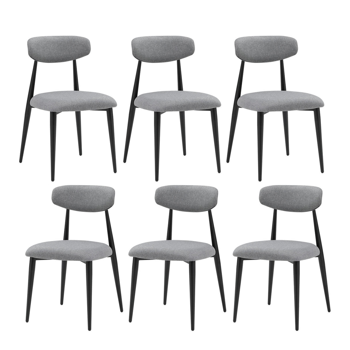 (Set of 6) Dining Chairs, Upholstered Chairs with Metal Legs