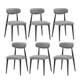 (Set of 6) Dining Chairs, Upholstered Chairs with Metal Legs