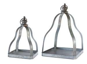 Galvanized-Metal-Lantern-with-Open-Design-(Set-of-2)-Outdoor-Lighting