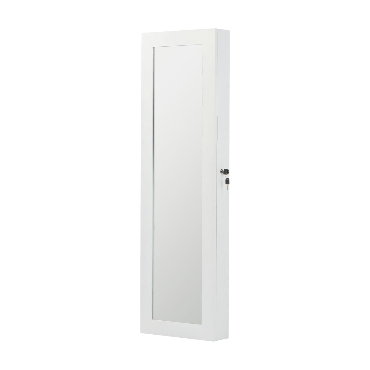 Jewelry Armoire Organizer With Full Length Mirror, Wall Mounted Lockable Cabinet With LED Light