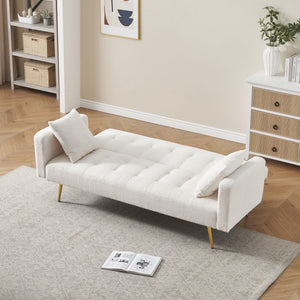 Teddy Fleece Sofa Bed With Luxurious Throw Pillows