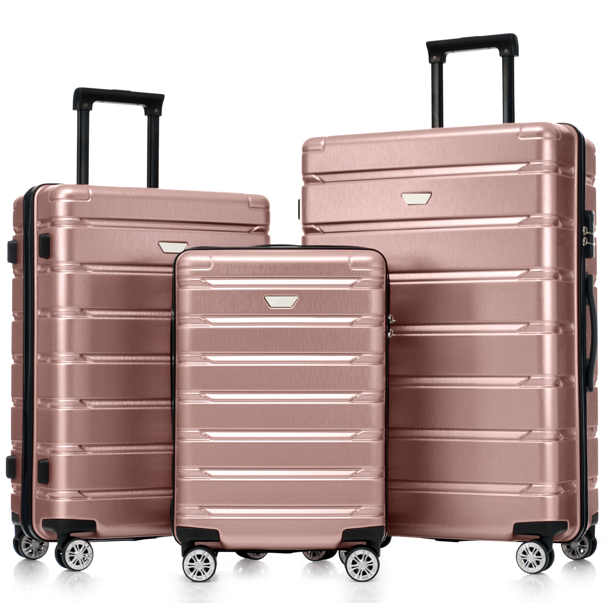 Hardshell-Luggage-Set-3-Piece,-Durable-ABS+PC-Travel-Suitcase-with-Spinner-Wheels-for-Men-Women-(20/24/28-Inch)-Luggage-Sets