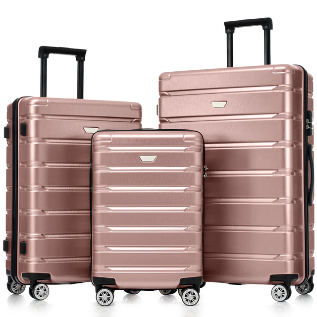 Hardshell-Luggage-Set-3-Piece,-Durable-ABS+PC-Travel-Suitcase-with-Spinner-Wheels-for-Men-Women-(20/24/28-Inch)-Luggage-Sets