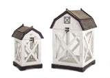 Distressed-white-wood-barn-style-lantern-(set-of-3)-Outdoor-Lighting