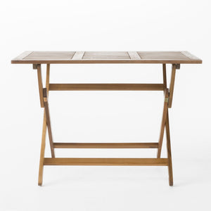 Blissique - Outdoor Foldable Wood Dining Table With Slat Design