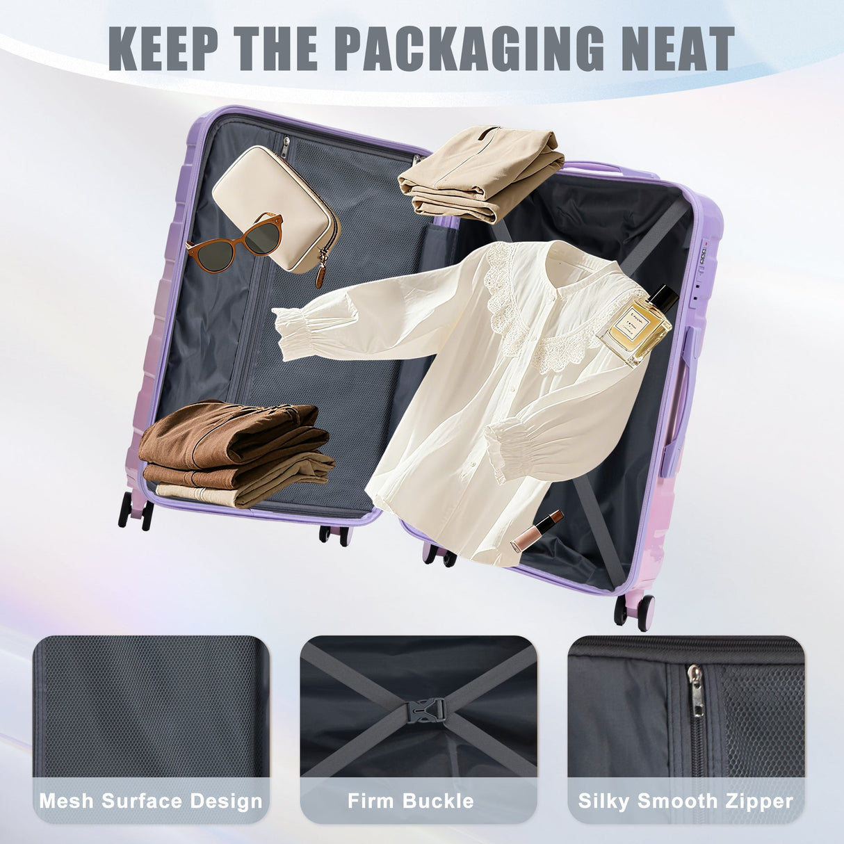 3-Piece PC Spinner Wheel Luggage Set