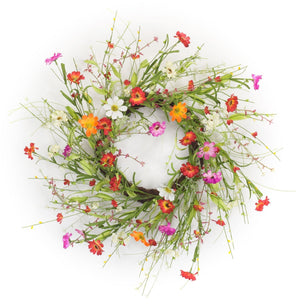 Mixed floral twig wreath 22.5"d