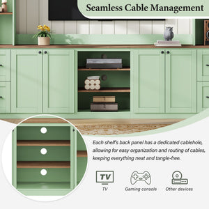 4-in-1 Entertainment Center Wall Unit with Bookshelf for TVs Up to 70"