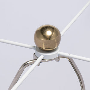 D15x25.7' Round Aluminum Sheet Gold Table Lamp with White Fabric Shade