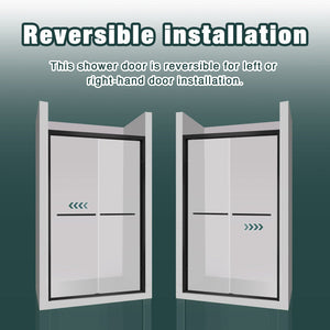 Aluminum Frame Double Sliding Shower Door - Bypass Bathroom Door