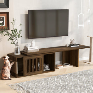 Mid-Century Modern 2-in-1 Extendable Walnut TV Stand