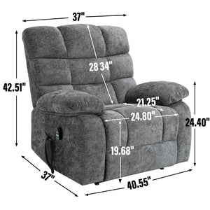 Lift Recliner Chair Heat Massage Dual Motor Infinite Position