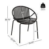 Modern Simple Art Style Patio Dining Chairs with Breathable Design (Set of 2)