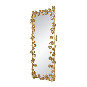 Full Length Floor Mirror with Gold Leaf Accents - Gold