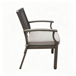 7-Piece Outdoor Dining Set with Aluminum Chairs & Iron Legs