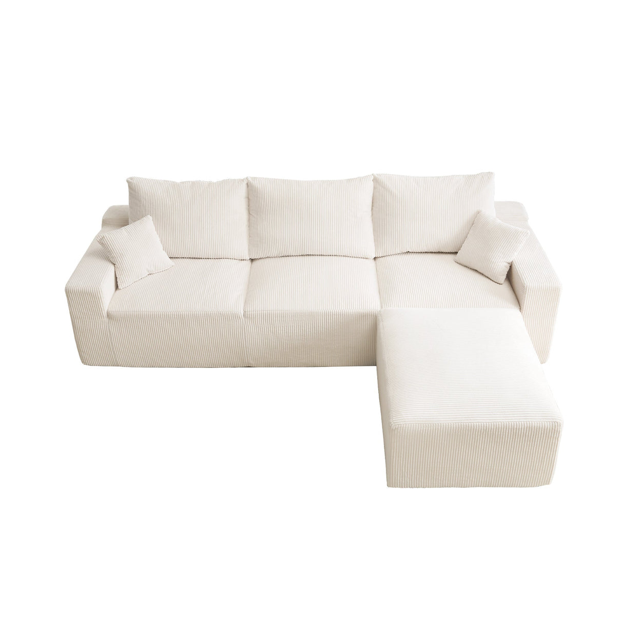Three-Seater Sofa with Plush Corduroy Upholstery