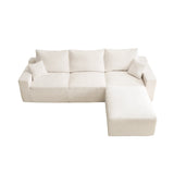 Three-Seater Sofa with Plush Corduroy Upholstery