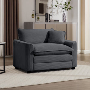 Modern Classic Fabric Single Chair Deep Seat Sofa With Pillow