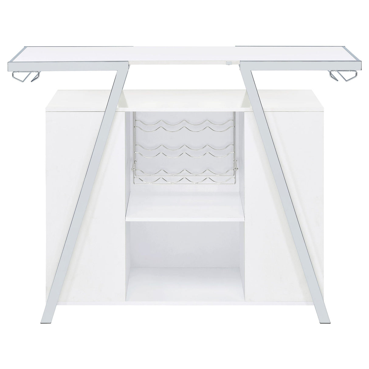 Katia - Wine Cabinet With LED Home Bar, 12 Bottle Storage - Gloss White