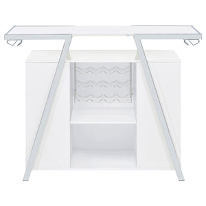 Katia - Wine Cabinet With LED Home Bar, 12 Bottle Storage - Gloss White