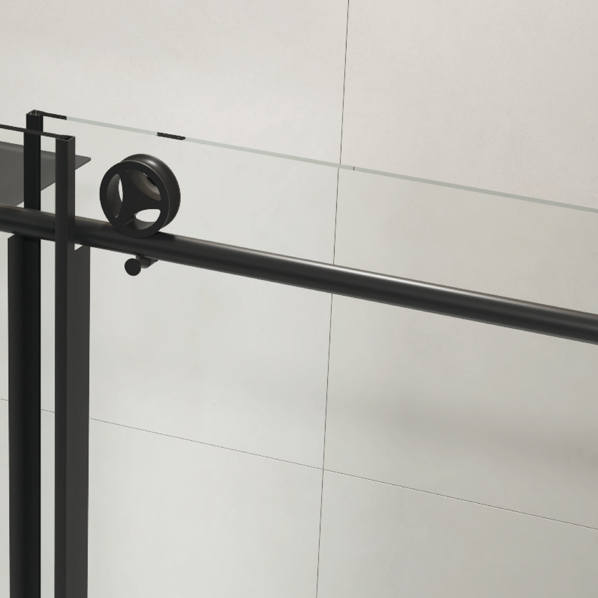 60" W x 76" H Sliding Frameless Shower Door in Matte