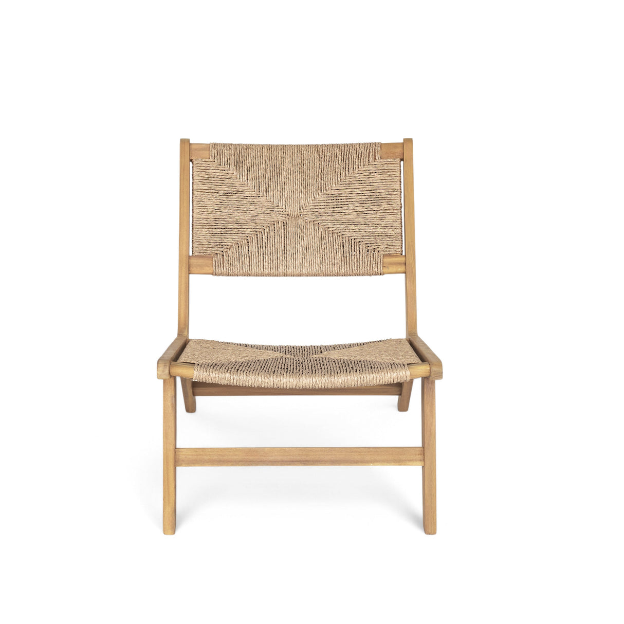 Acacia Wood Outdoor Armless Lounge Chair - Light Teak