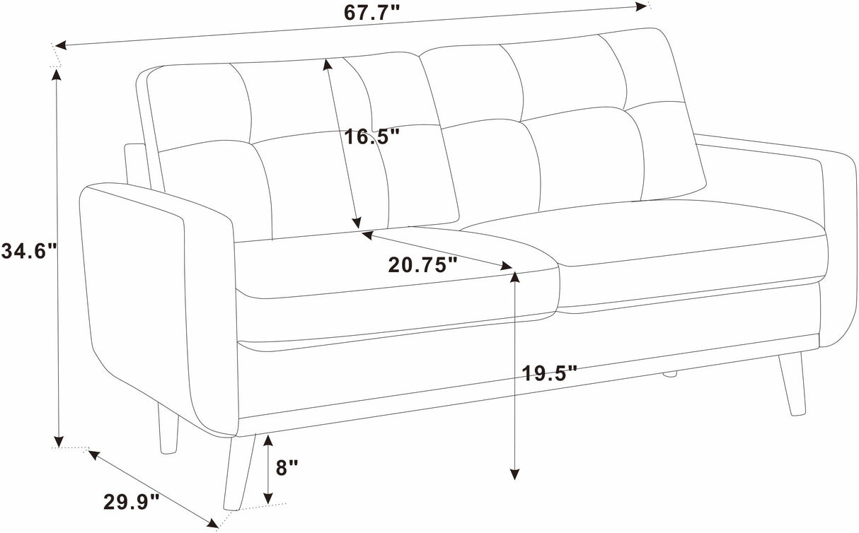 The Rachael Mid-Century Corduroy Engage Sofa