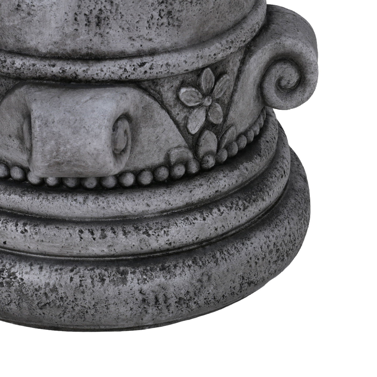 Outdoor End Table, Round Side Table For Patio And Garden - Antique Gray