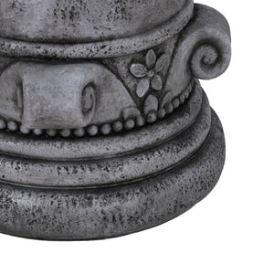 Outdoor End Table, Round Side Table For Patio And Garden - Antique Gray