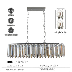 Modern Oval Crystal Ceiling Chandelier