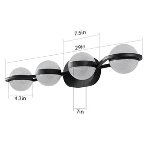 30" Black Minimalist LED Bathroom Vanity Light
