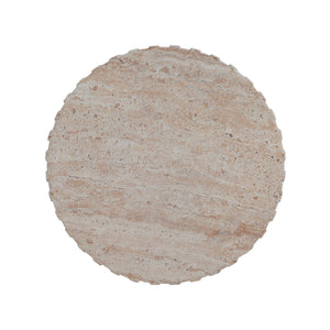 Elegant Outdoor / Indoor Lightweight Concrete Side Table With Travertine - Beige