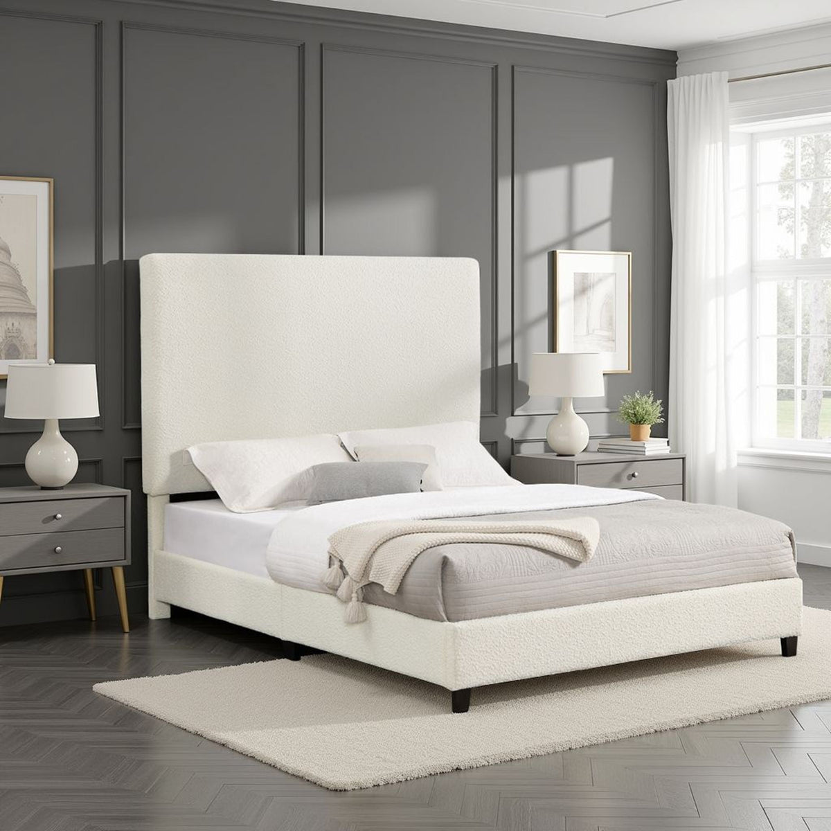 Upholstered Headboard Platform Bed