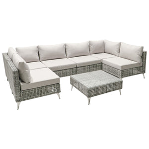 K&K Patio 8-Piece Patio Furniture Set with 43" Fire Pit Table