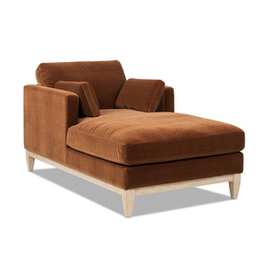 Knox 65" Modern Farmhouse Chaise Lounge Chair, Burnt