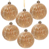 Gold  Christmas Ball Ornaments, Set of 6