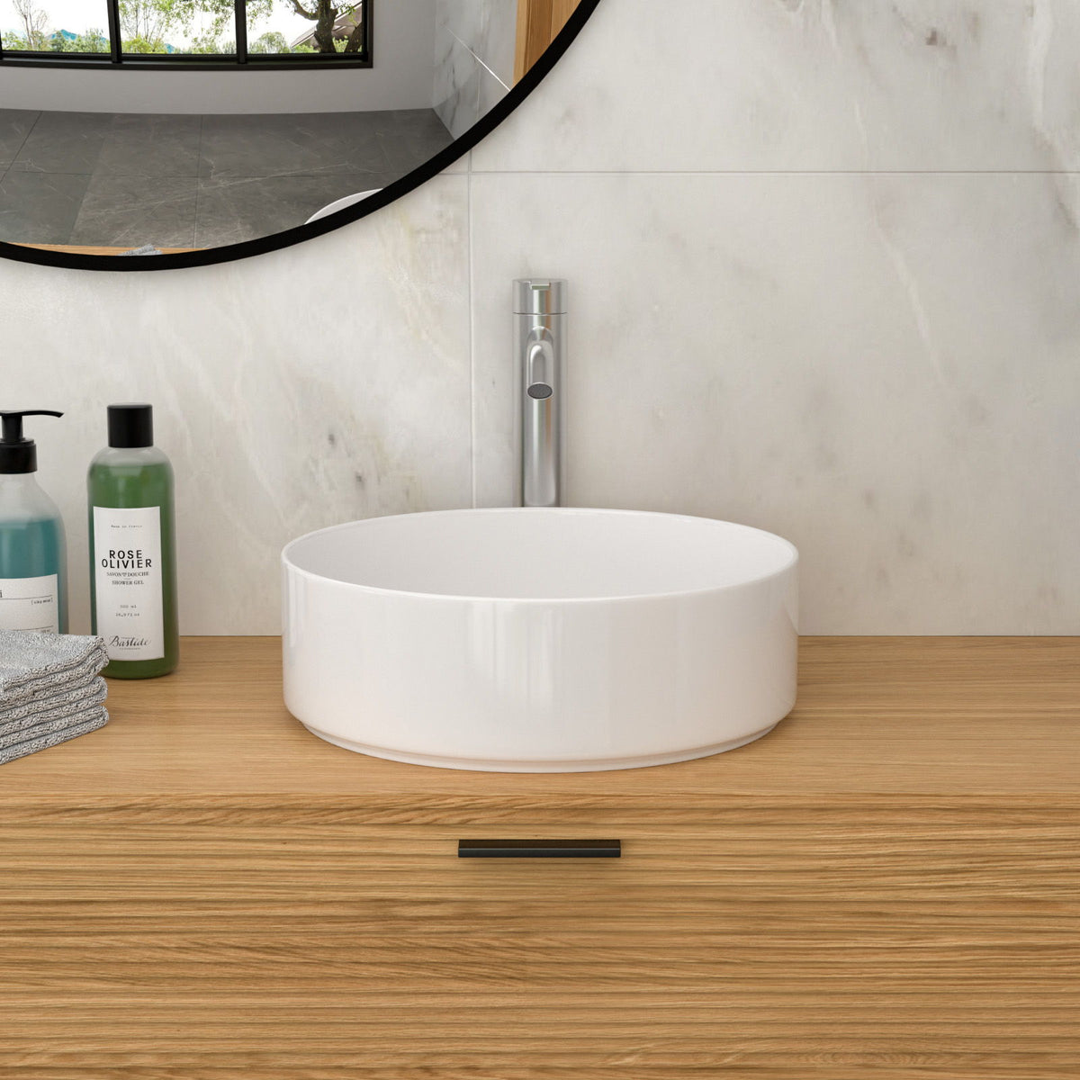 Elegant Ceramic Vessel Bathroom Sink With Stain Resistant Finish