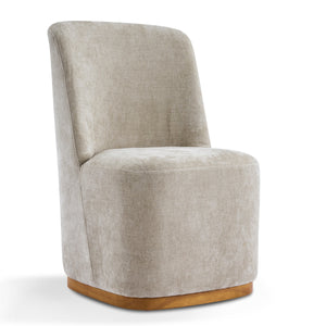 Indoor Dining Chair Set of 2 in Creamy Oatmeal Upholstered Fabric