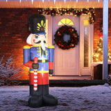 8ft  Nutcracker Toy Soldier with Scepter, with LED Lights Display-Christmas Inflatables Outdoor